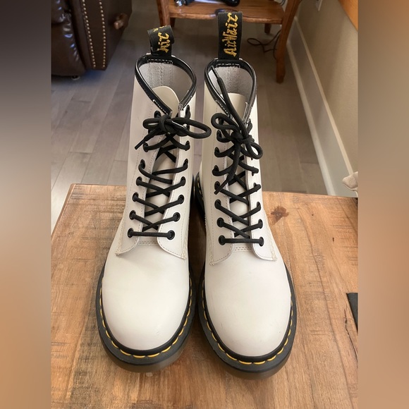 Dr. Martens Shoes - Dr. Martens white leather boots